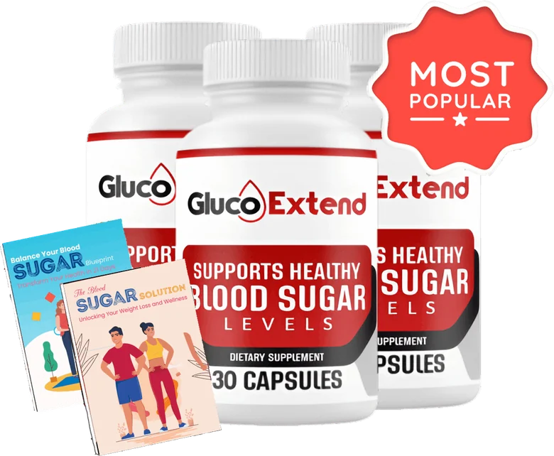 GlucoExtend blood sugar support capsules three-bottle pack